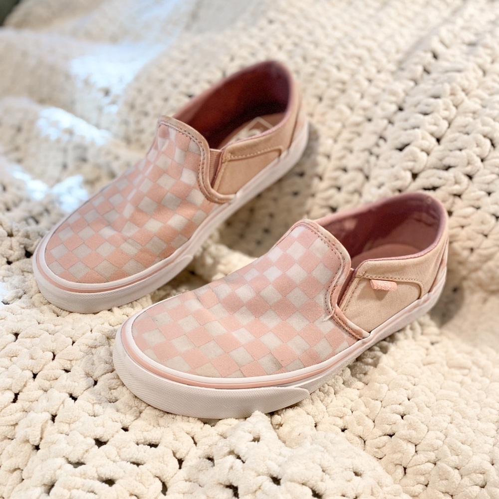 Pink Checkered Vans, Size 8